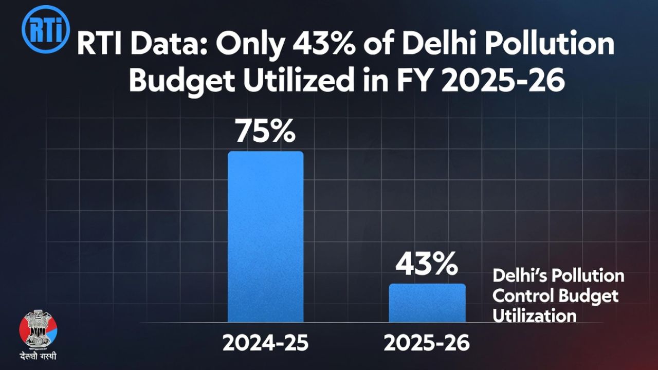 RTI Data: Only 43% of Delhi Pollution Budget Utilized in FY 2025-26