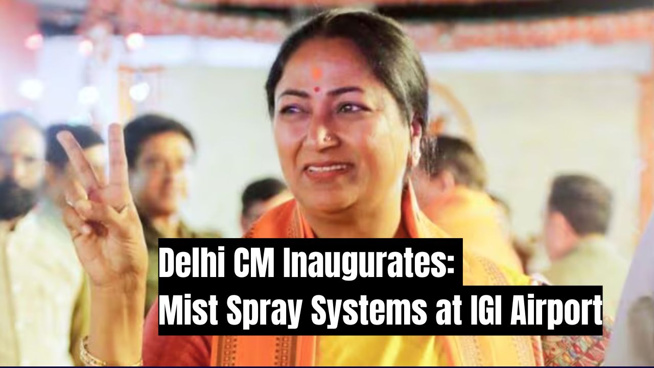Delhi CM Inaugurates 120 Mist Spray Systems at IGI Airport to Combat Air Pollution